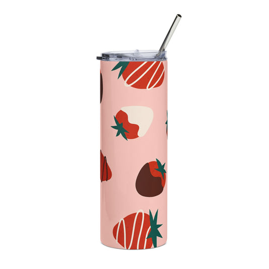 Strawberry Tumbler Design | Cute Pink tumblers image 1