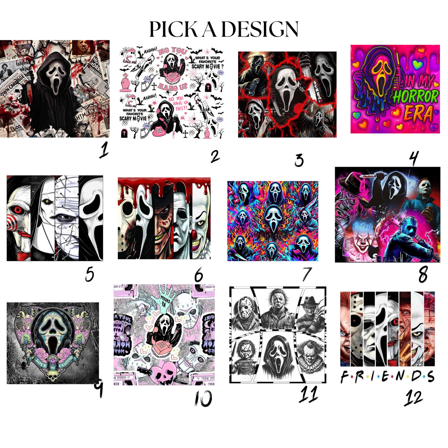 Ghost Face & Graveyard Halloween Design with Blood Splatter and Knives Unique image 1