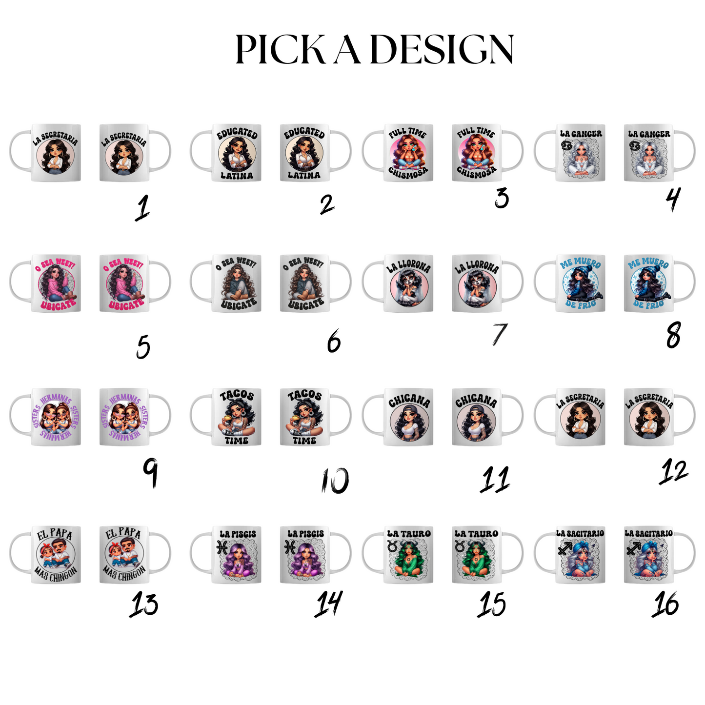 Loteria card en espanol mug, Cute La tauro mug, Spanish Design, LA piscis mug, C image 1