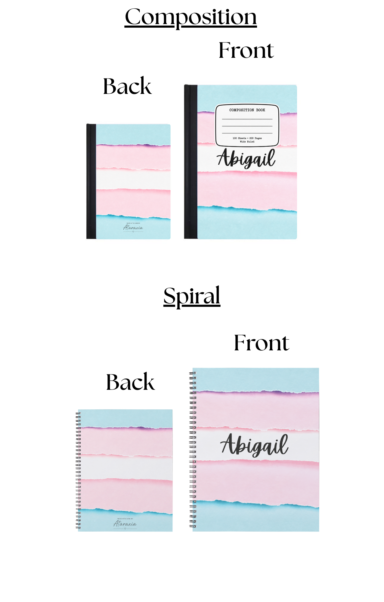 Personalized Pride Notebook/Journal Collection | Custom LGBTQ+ Spiral Notebook