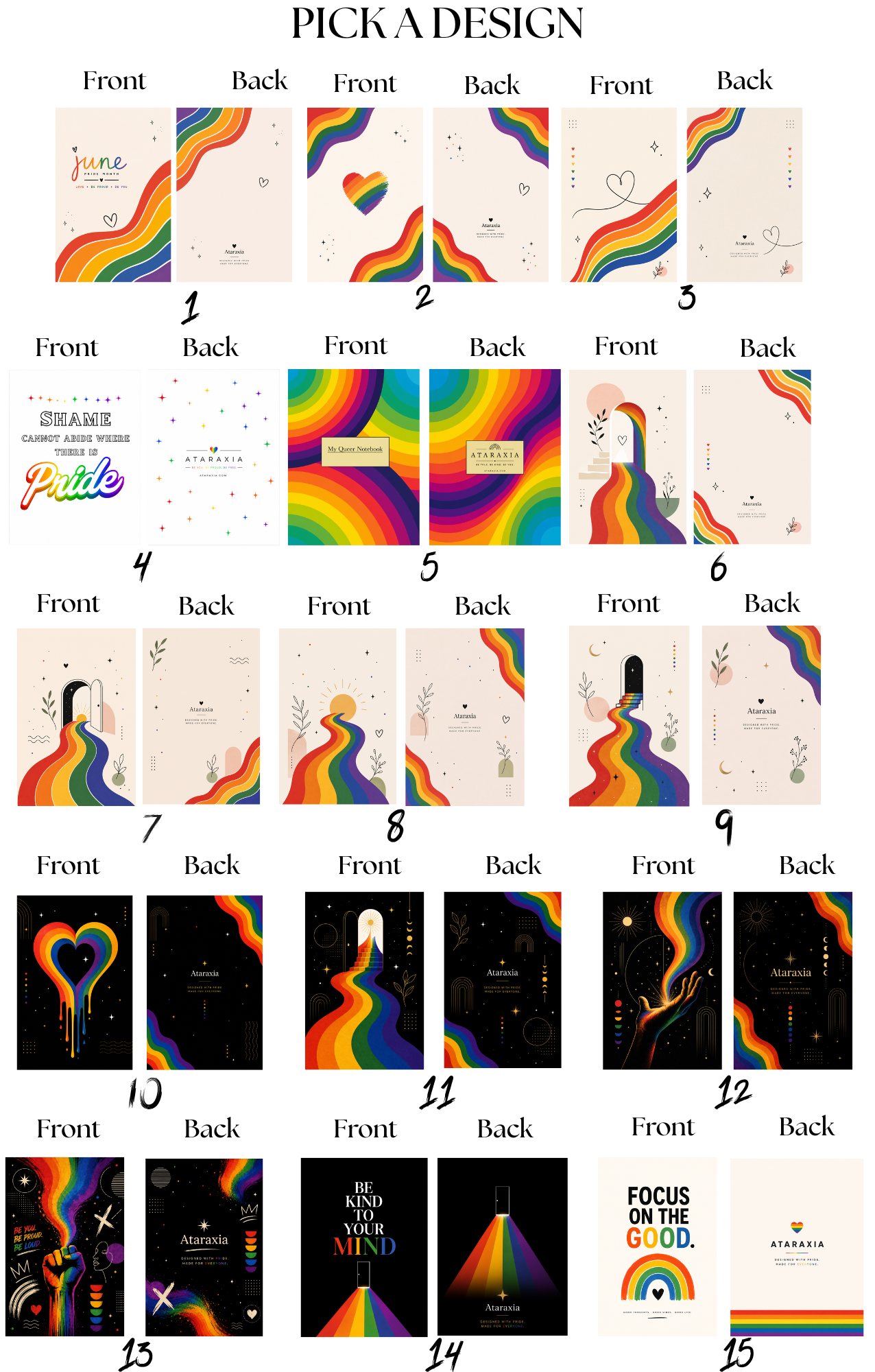 Minimalist Pride Notebook & Journal Collection | LGBTQ+ Rainbow Designs image 2