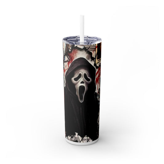 Ghost Face & Graveyard Halloween Design with Blood Splatter and Knives Unique image 0