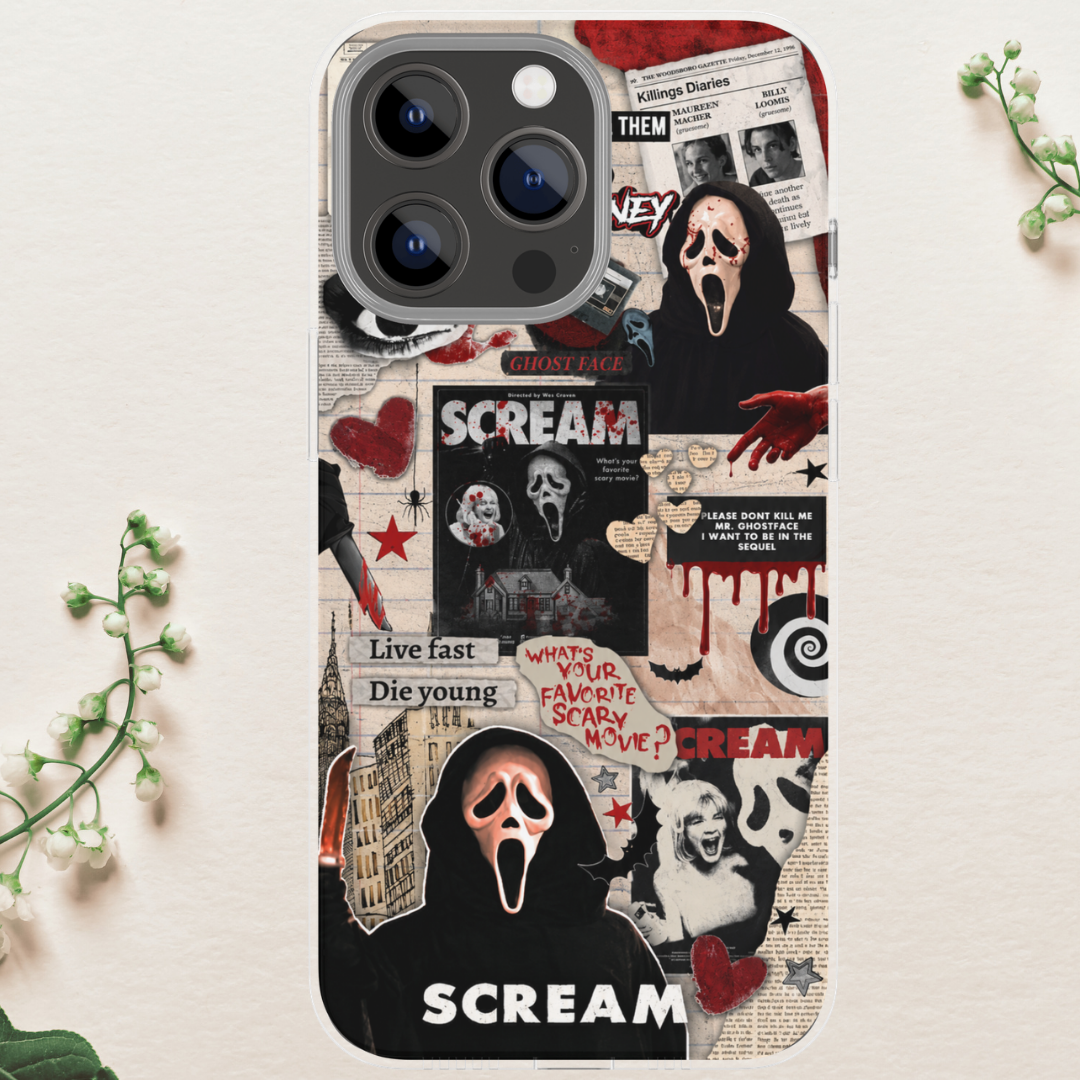 Ghost guy Halloween Horror scream movie case, Halloween case 16 Pro Max, 1