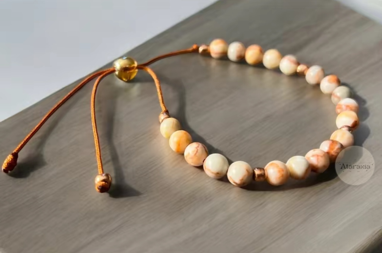 Honey onyx bracelet, honey onyx gemstone beaded bracelet, gift for friend, gift  image 2
