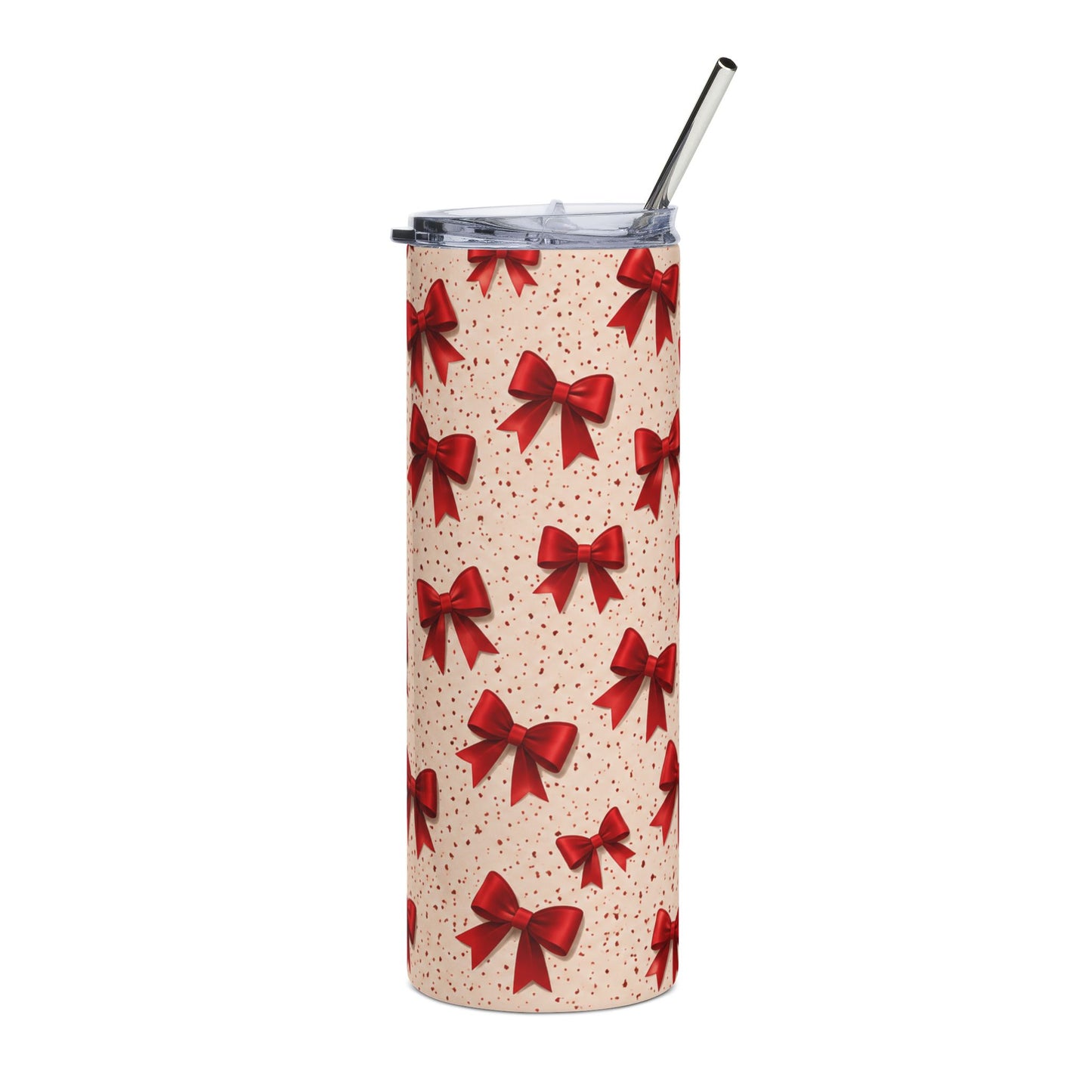 Red Bow Tumbler | Coquette Aesthetic Handmade Cup image 0
