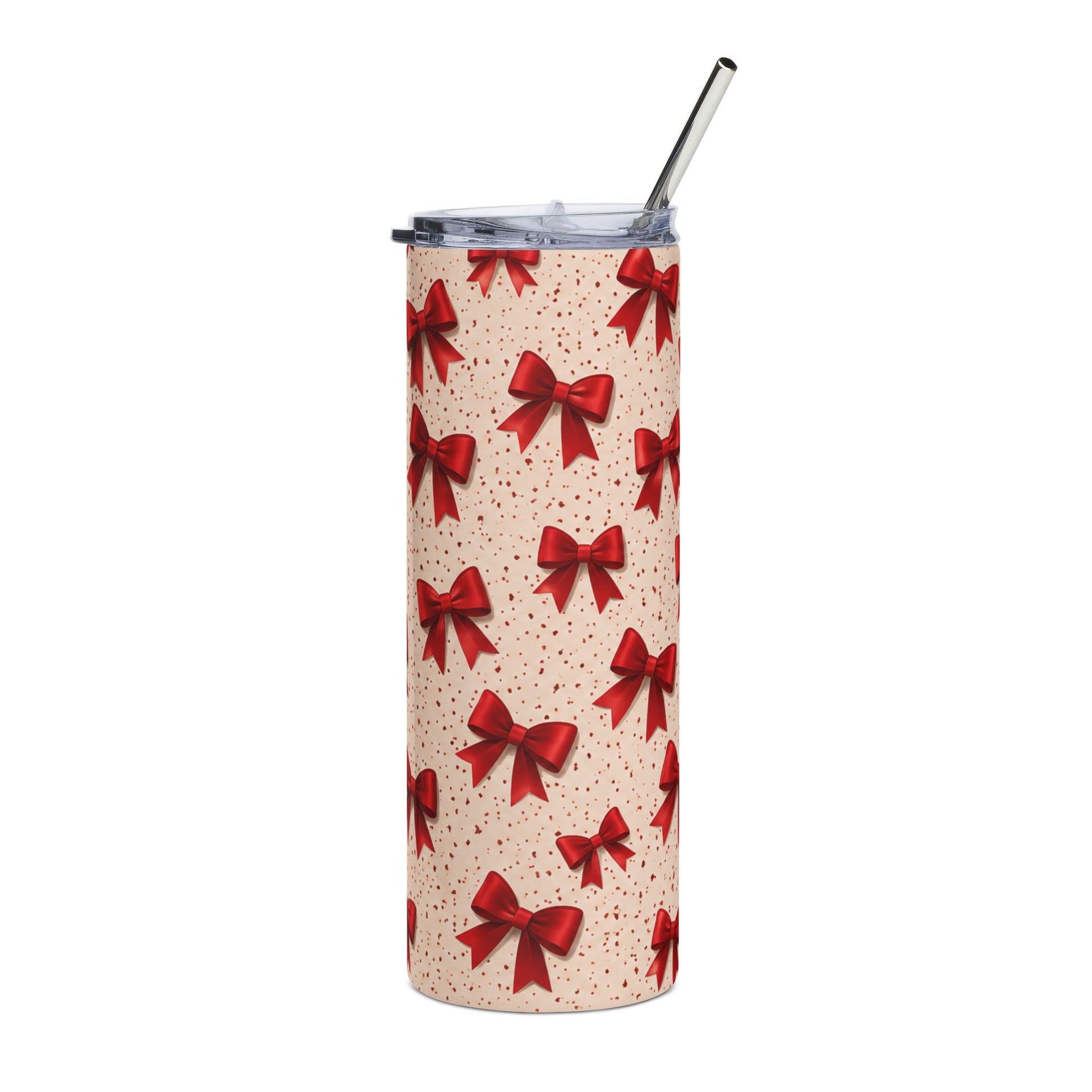 Red Bow Tumbler | Coquette Aesthetic Handmade Cup image 0