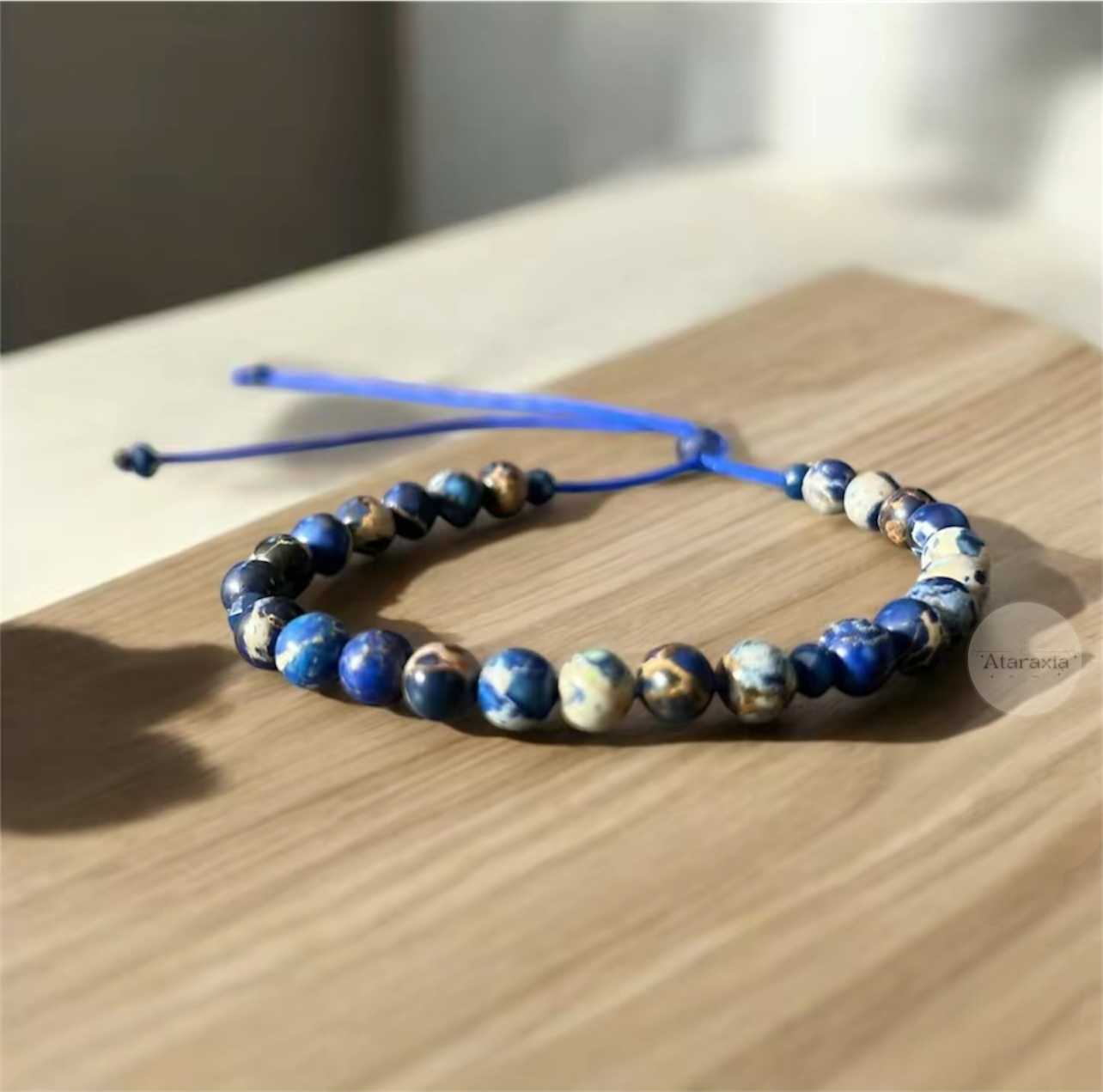 Lapis stone bracelet, lapis gemstone beaded bracelet, gift for friend image 2
