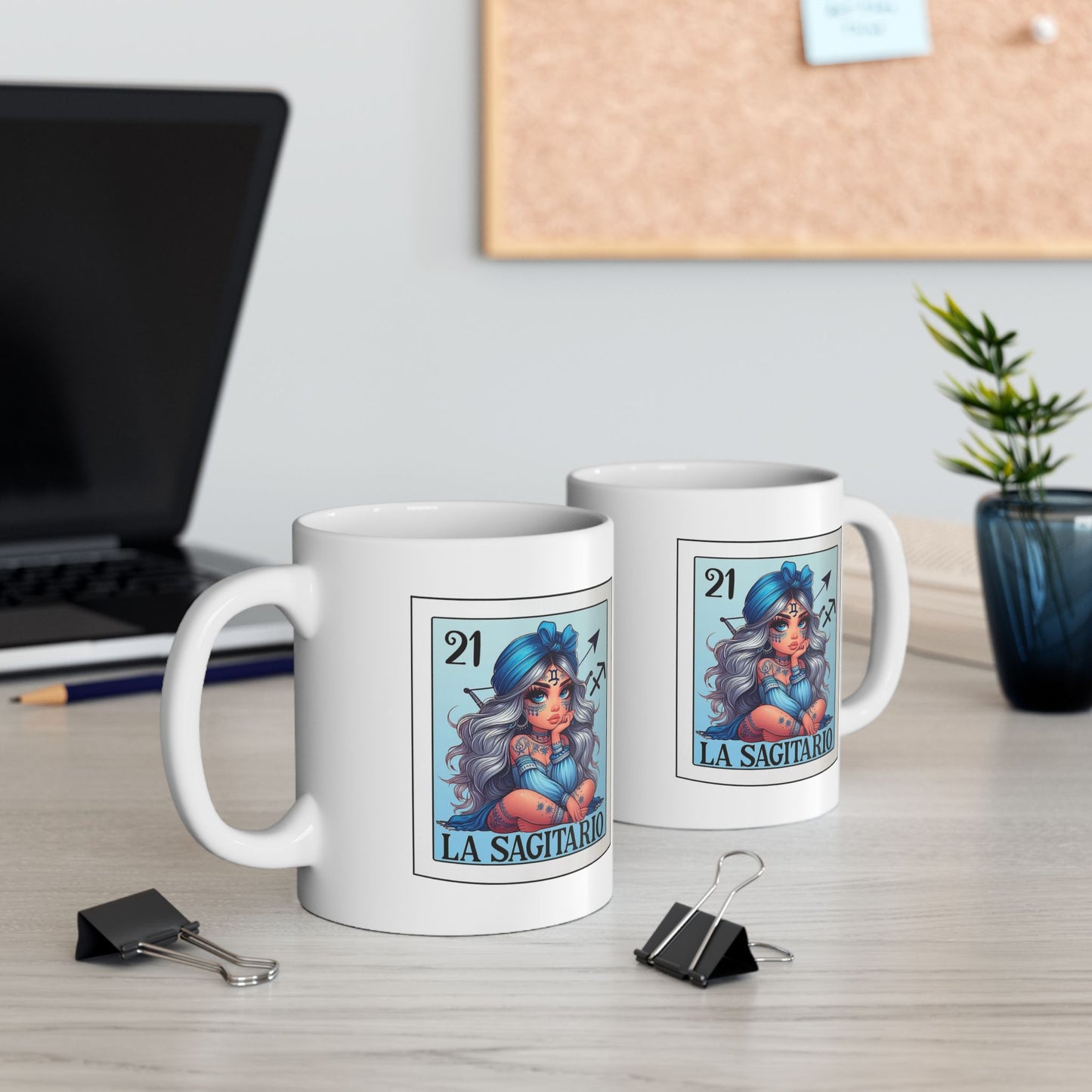 Loteria card en espanol mug, Cute La libra mug, Spanish Design, LA sagitario mug image 0