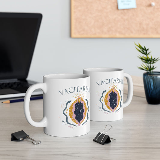 Vagitarian Mug, Bifurious Lesbian Gifts, LGBT Gift, Gay Best Friend Gift, Girlfr image 0