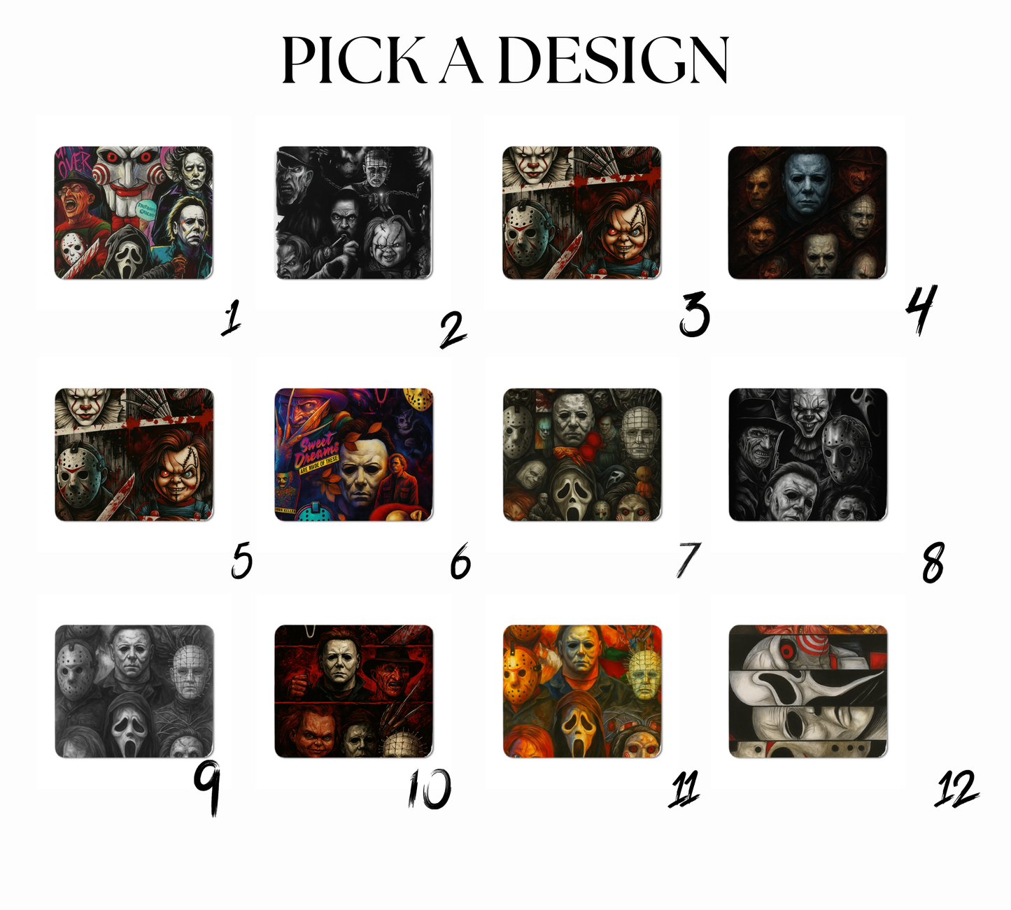 Horror Mousepad Michael Myers Ghost Face & Graveyard Halloween Design with Blood image 4