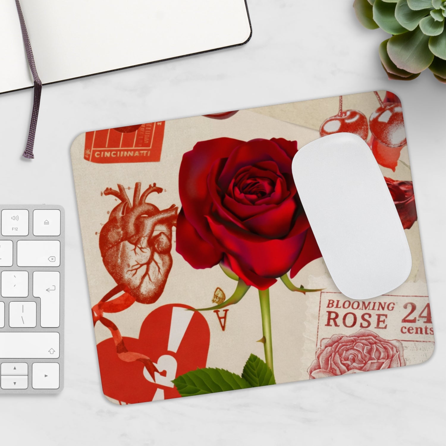 birth flower collage Mouse Pad with Non-slip Rubber Base for Smooth Gaming and O image 0