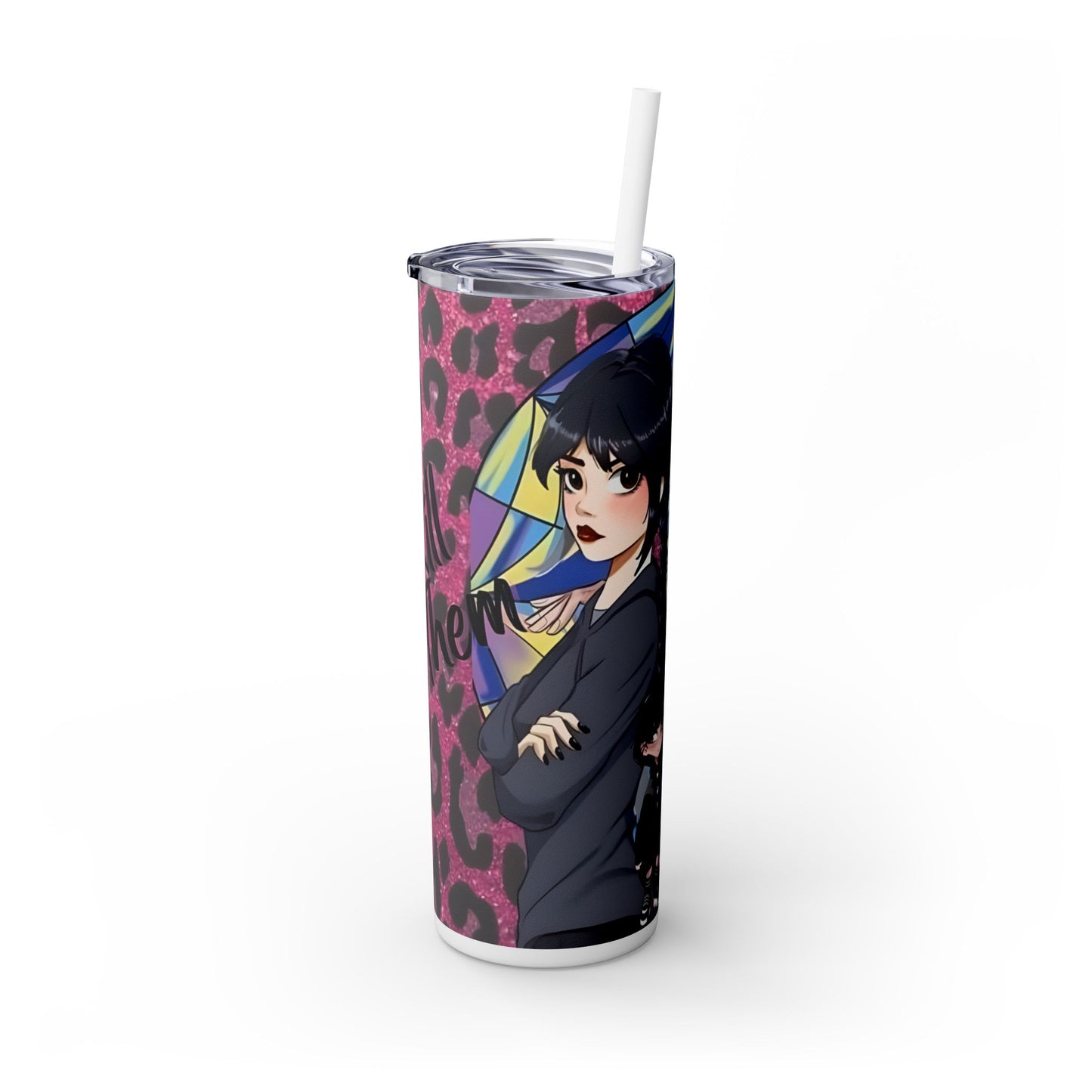 Wednesday Addams Halloween Tumbler Gift Tim Burton Unique Art Horror Design 12oz image 0