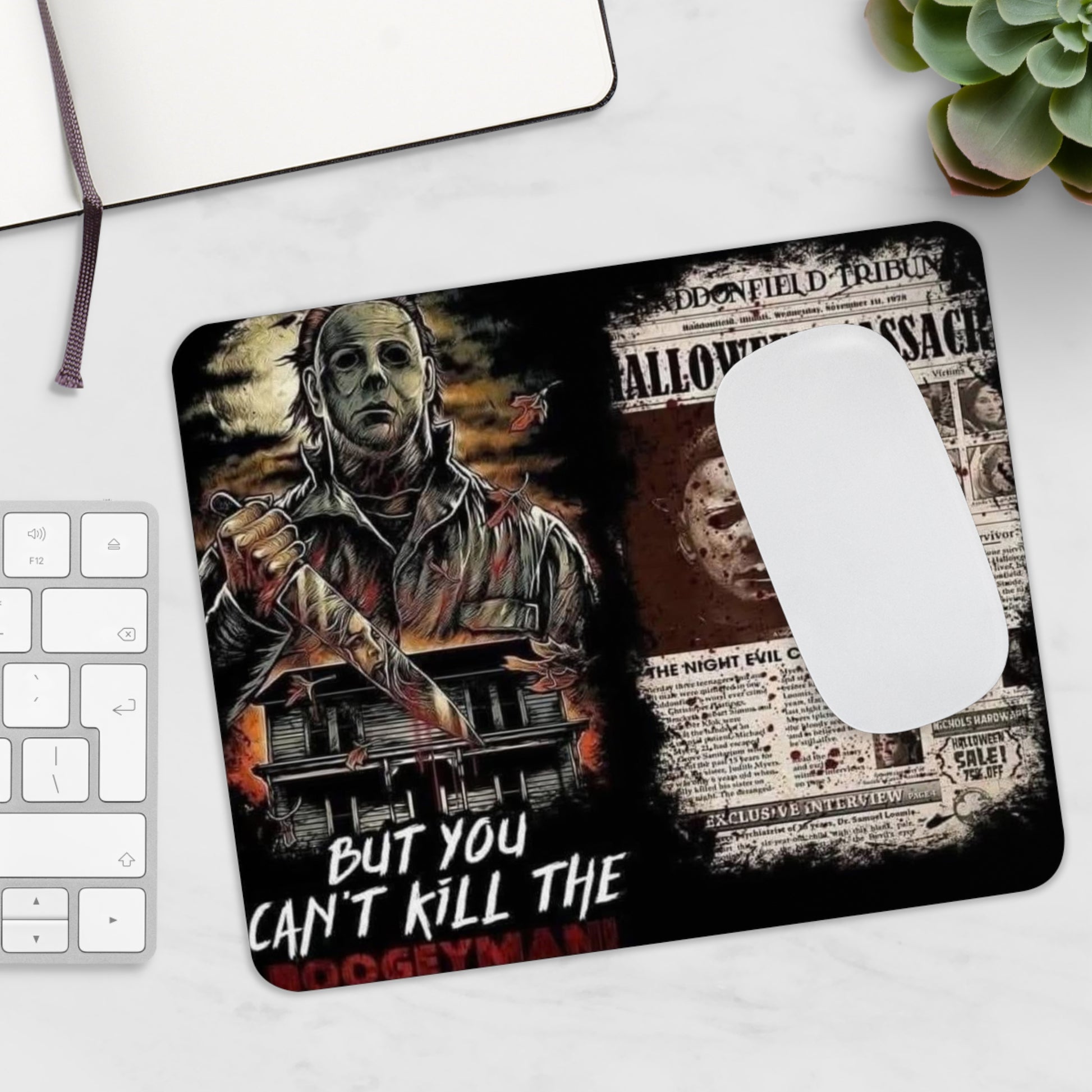 Horror mousepad, Halloween, Michael Myers, Ghost Guy, IT mouse image 0
