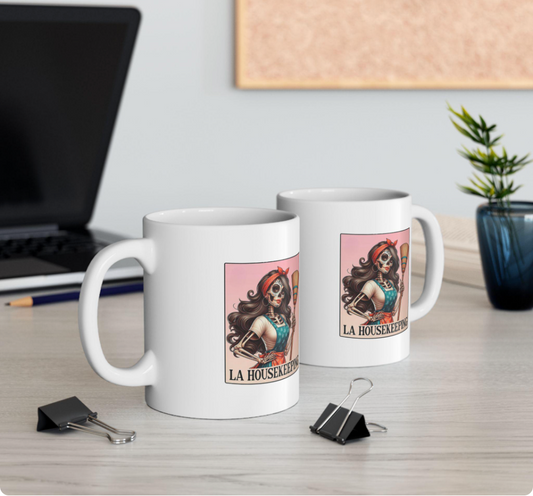 Loteria card en español mug, Cute La Dramatica mug, Spanish Design, LA housekeep image 0