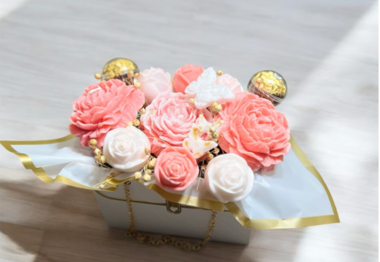 Candle Bouquet Purse | Wax Candles | Flowers and Candle Gift | Luxury Gi image 1