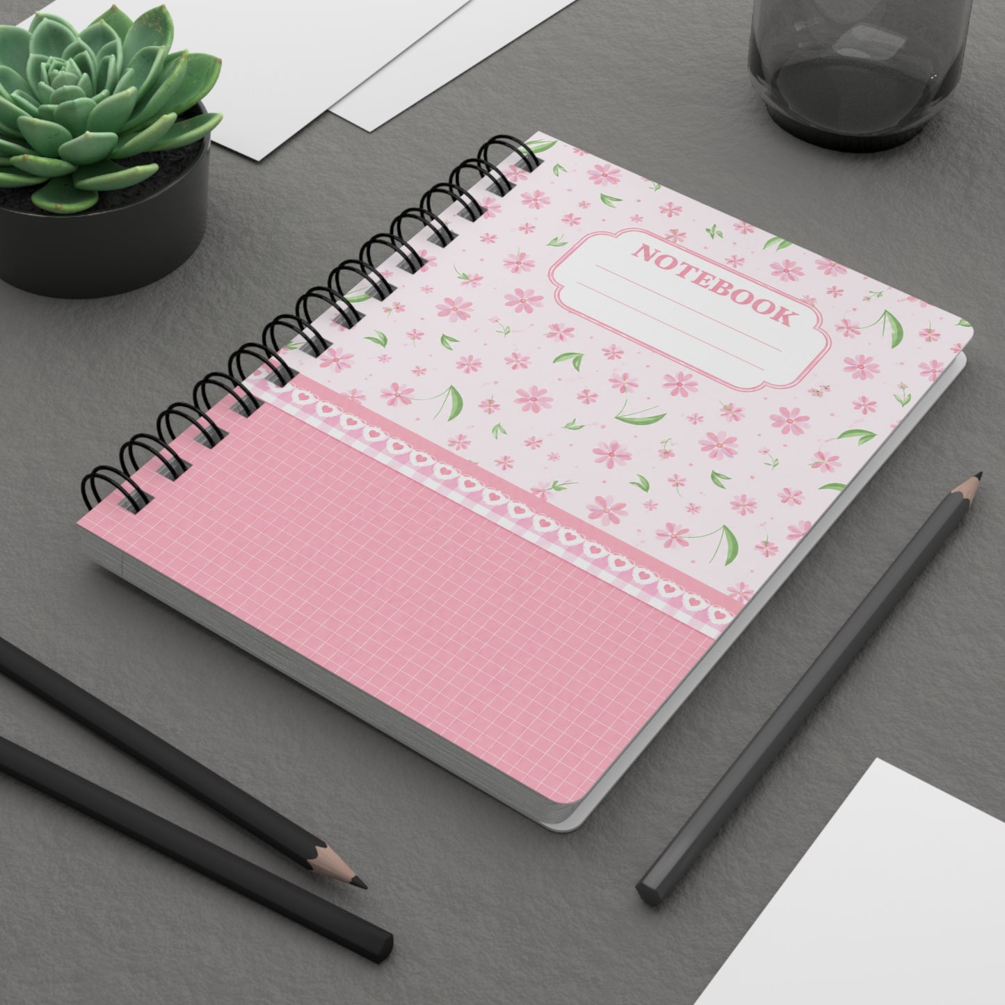 Pastel Flower Spiral Notebooks | Feminine Stationery Collection
