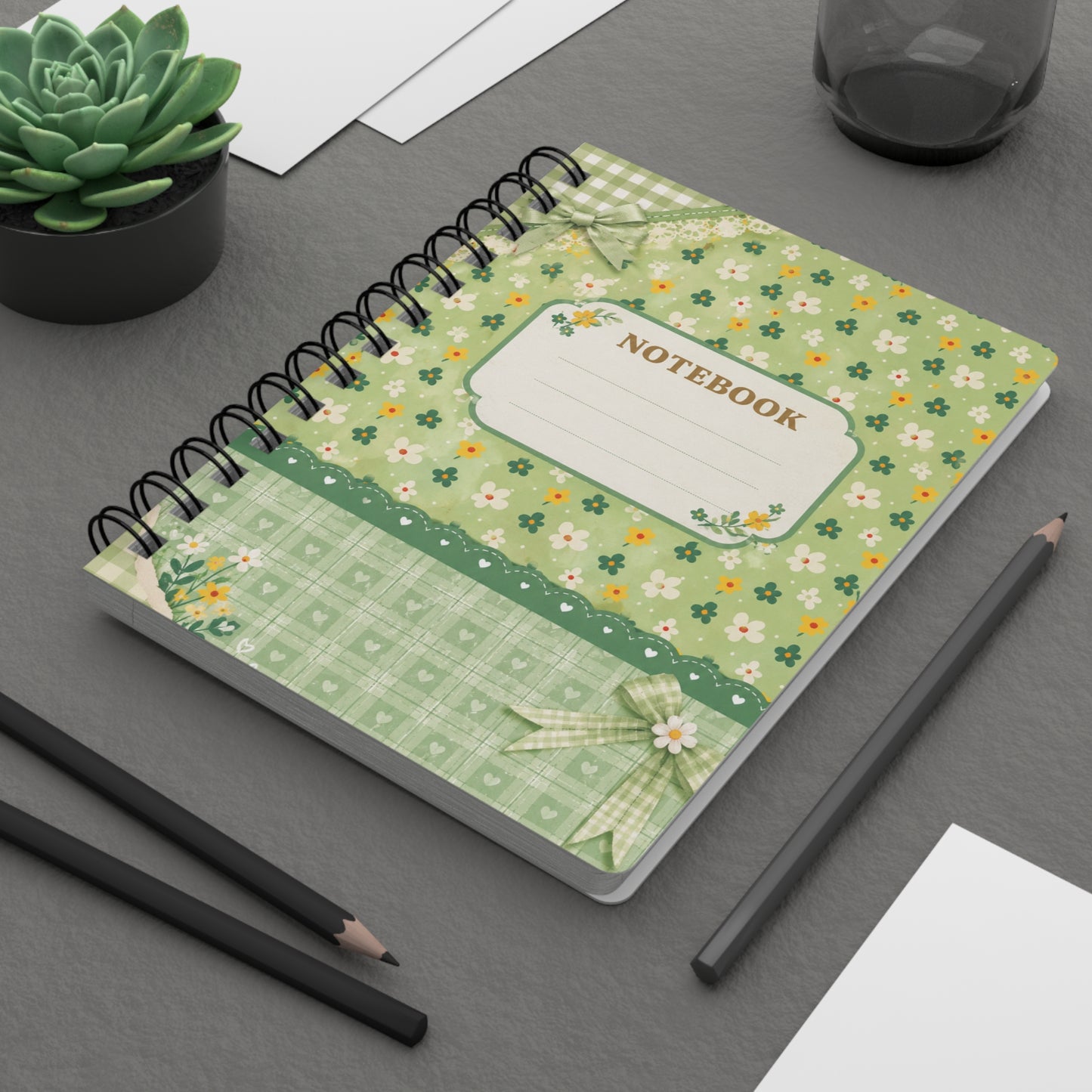 Pastel Strawberry & Daisy Notebook | Vintage-Inspired Spiral Journal