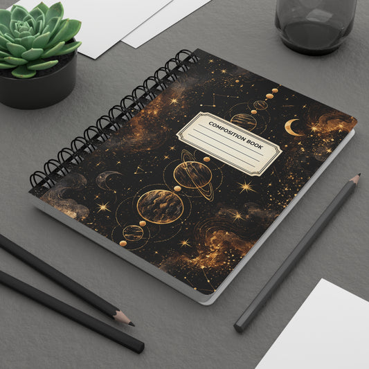 Celestial Spiral Notebook | Moon & Stars Journal | Astrology Aesthetic Notebook