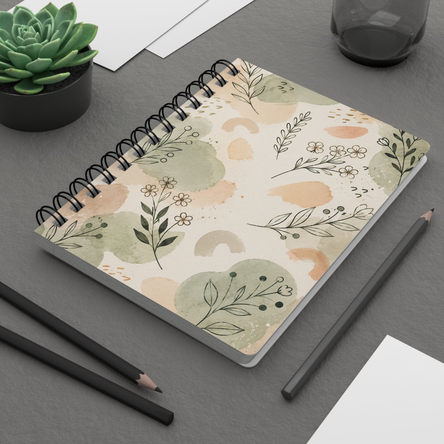 Botanical Composition Notebook | Inspirational Journal with Pastel Design