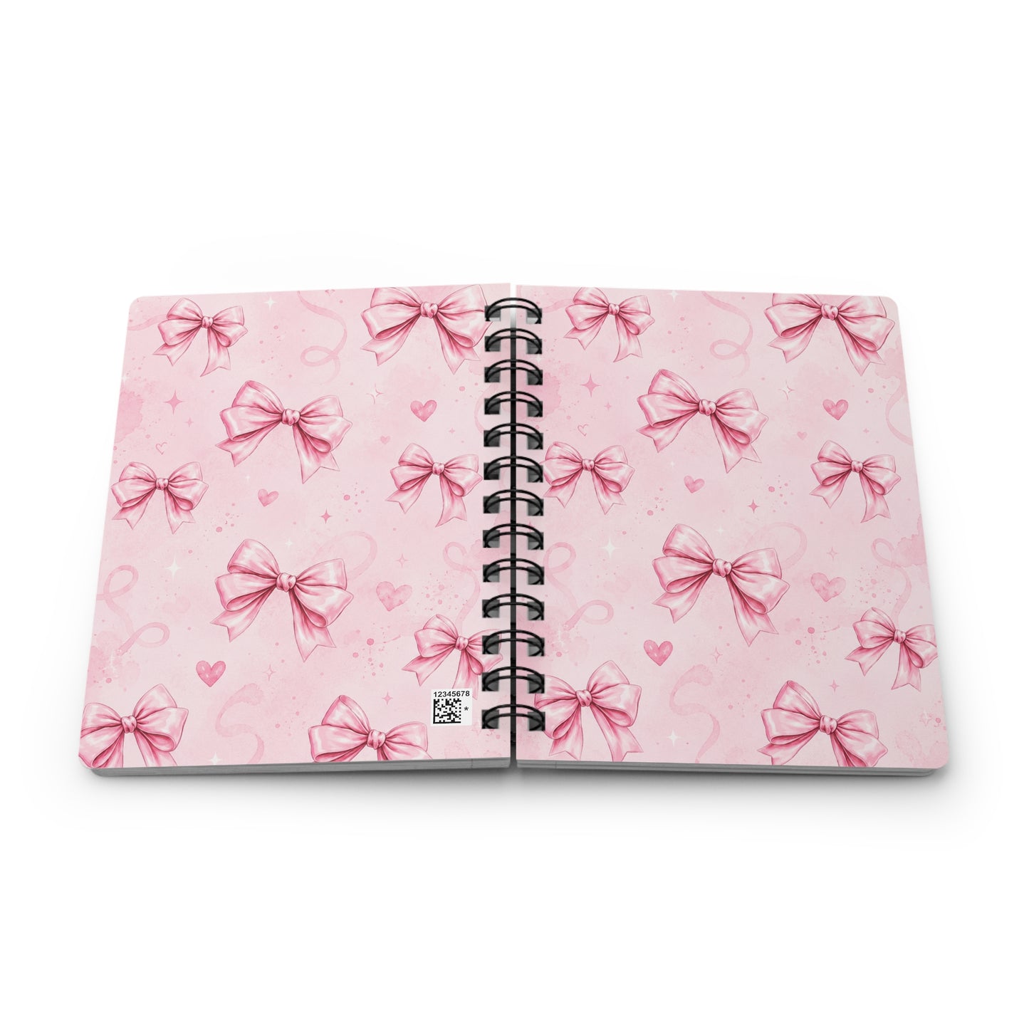 Pink Coquette Bow Notebook | Cute Aesthetic Spiral Journal