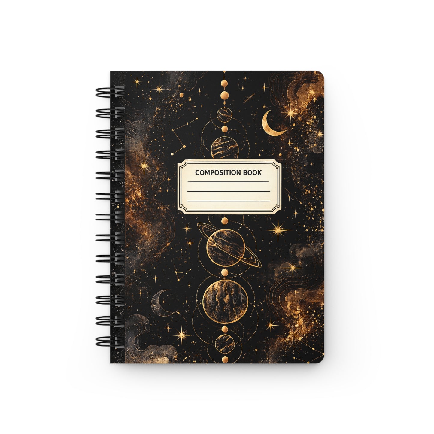 Celestial Spiral Notebook | Moon & Stars Journal | Astrology Aesthetic Notebook