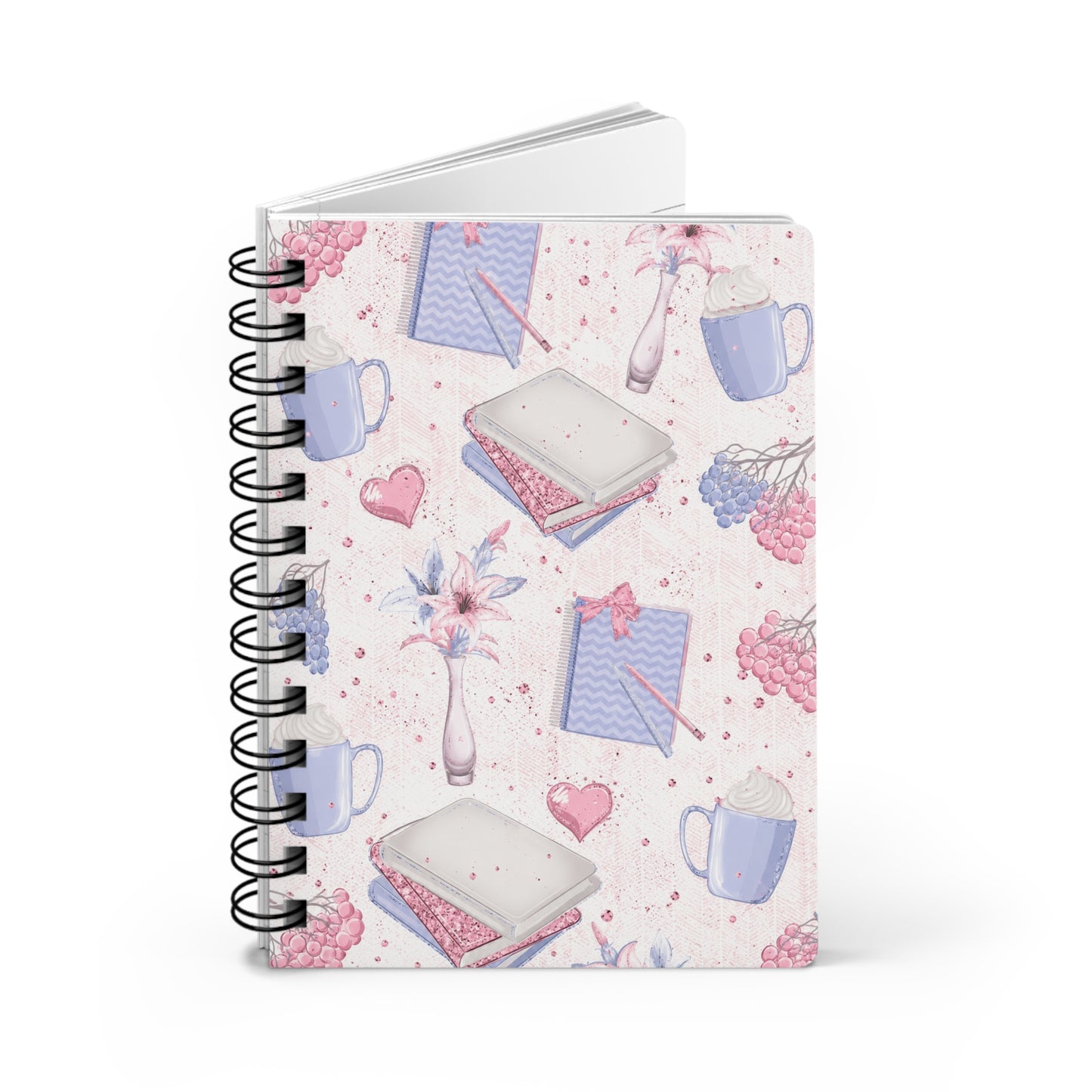 Cozy Book Lover Spiral Notebook | Reading Journal | Bookish Aesthetic Notebook | Floral Hardcover Journal | Vintage Reader Gift