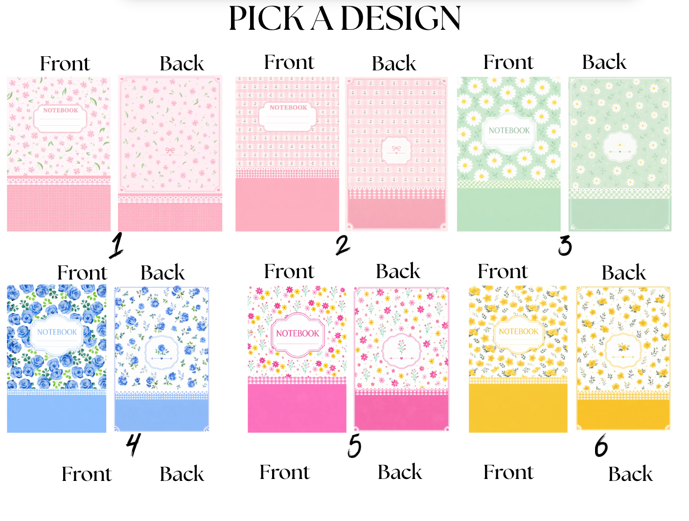 Pastel Flower Spiral Notebooks | Feminine Stationery Collection