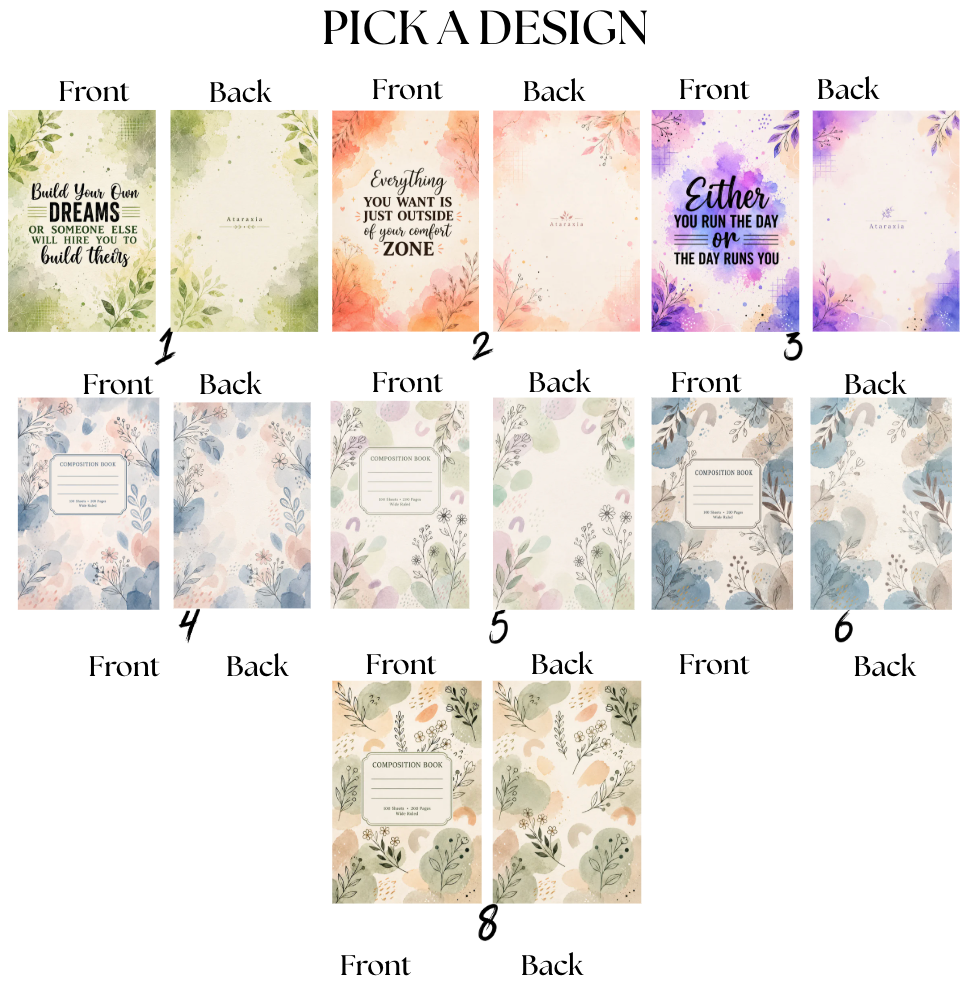 Botanical Composition Notebook | Inspirational Journal with Pastel Design