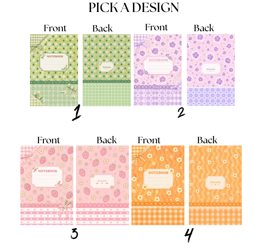 Pastel Strawberry & Daisy Notebook | Vintage-Inspired Spiral Journal