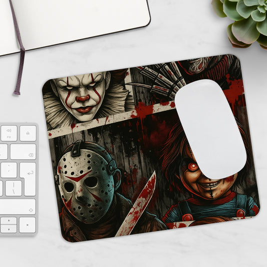 Horror Mousepad Michael Myers Ghost Face & Graveyard Halloween Design with Blood image 0