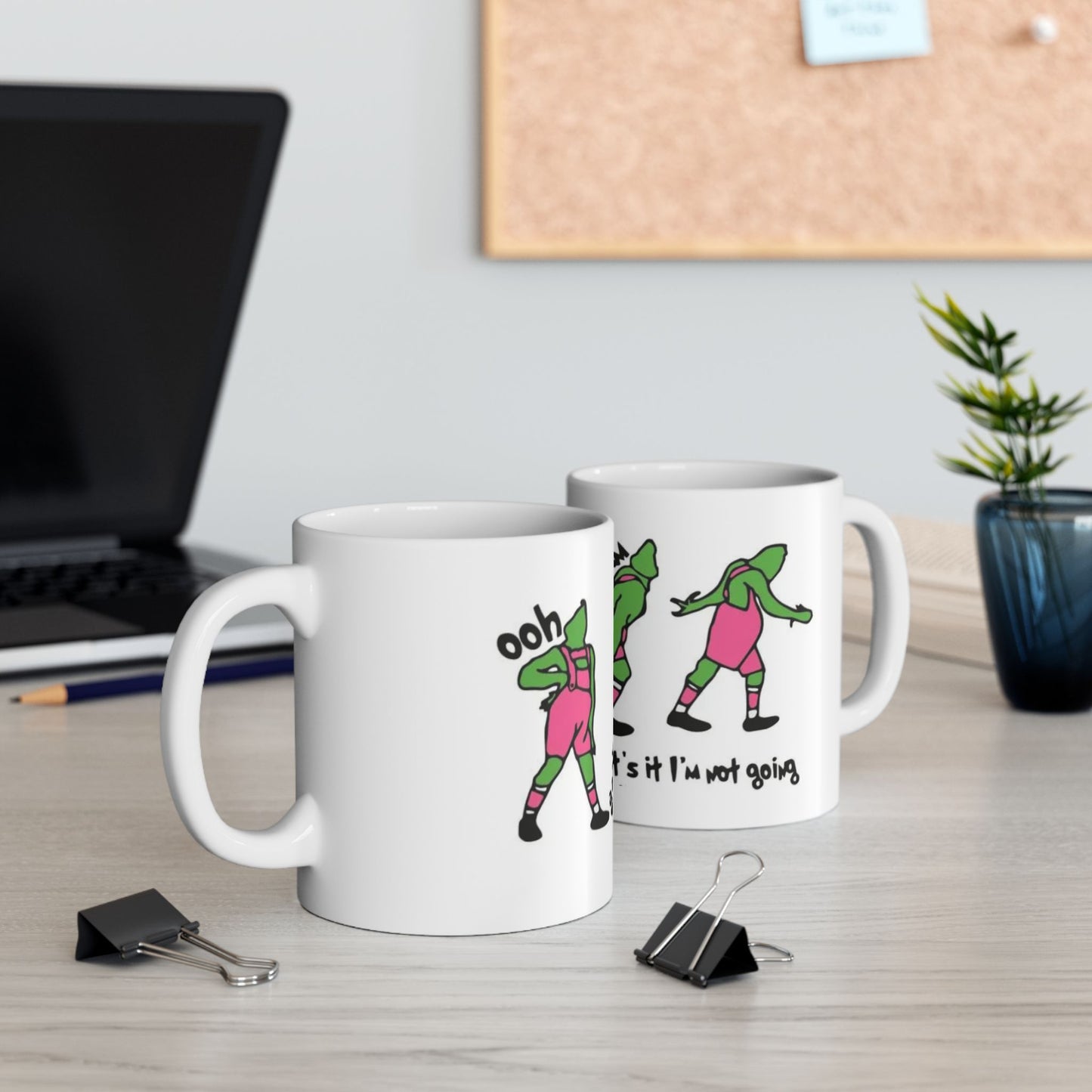 Retro pink Grinch ceramic mug Christmas Gifts Christmas mug Holiday Season Merry image 0