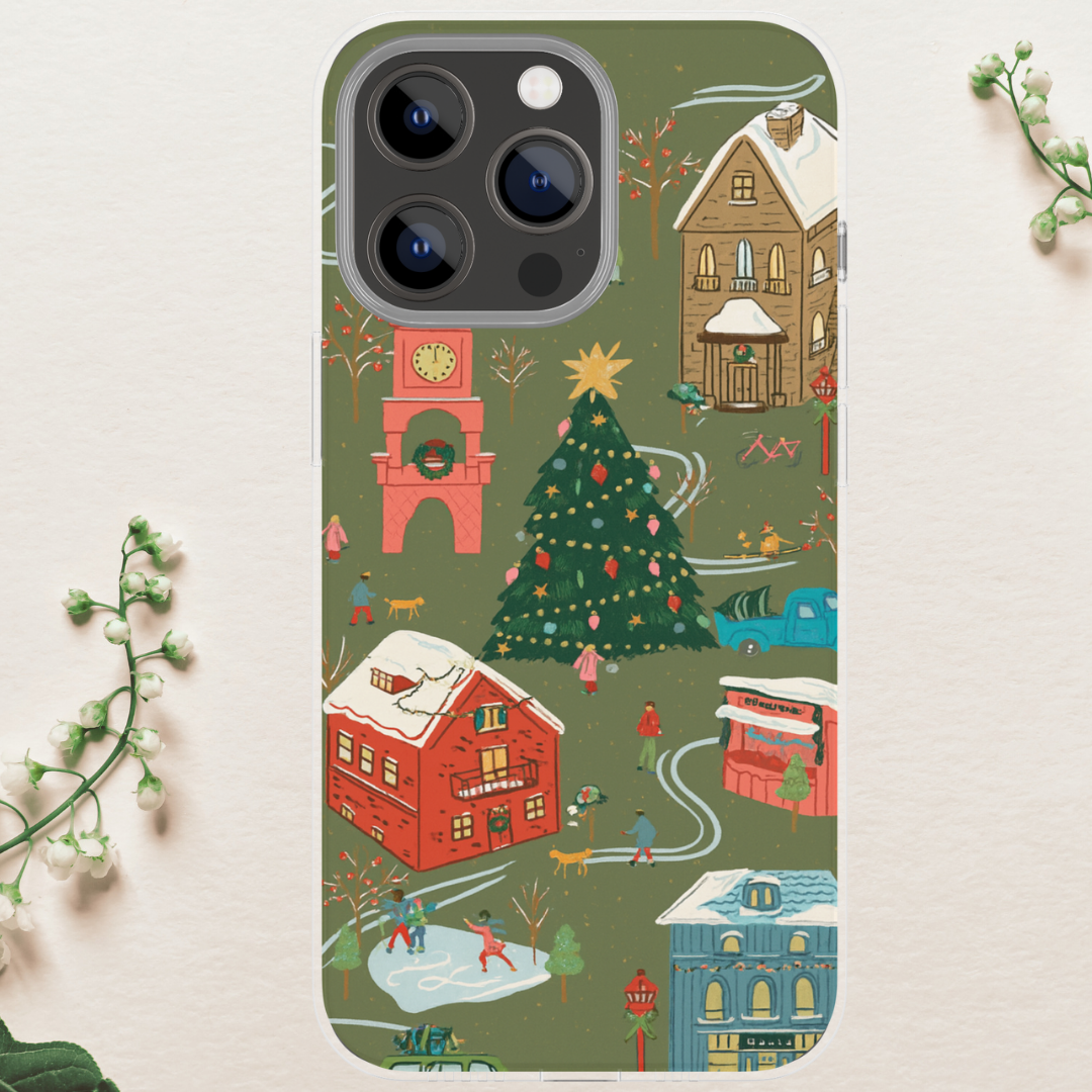 Winter Christmas phone case, holiday case 16/17  Pro image 0