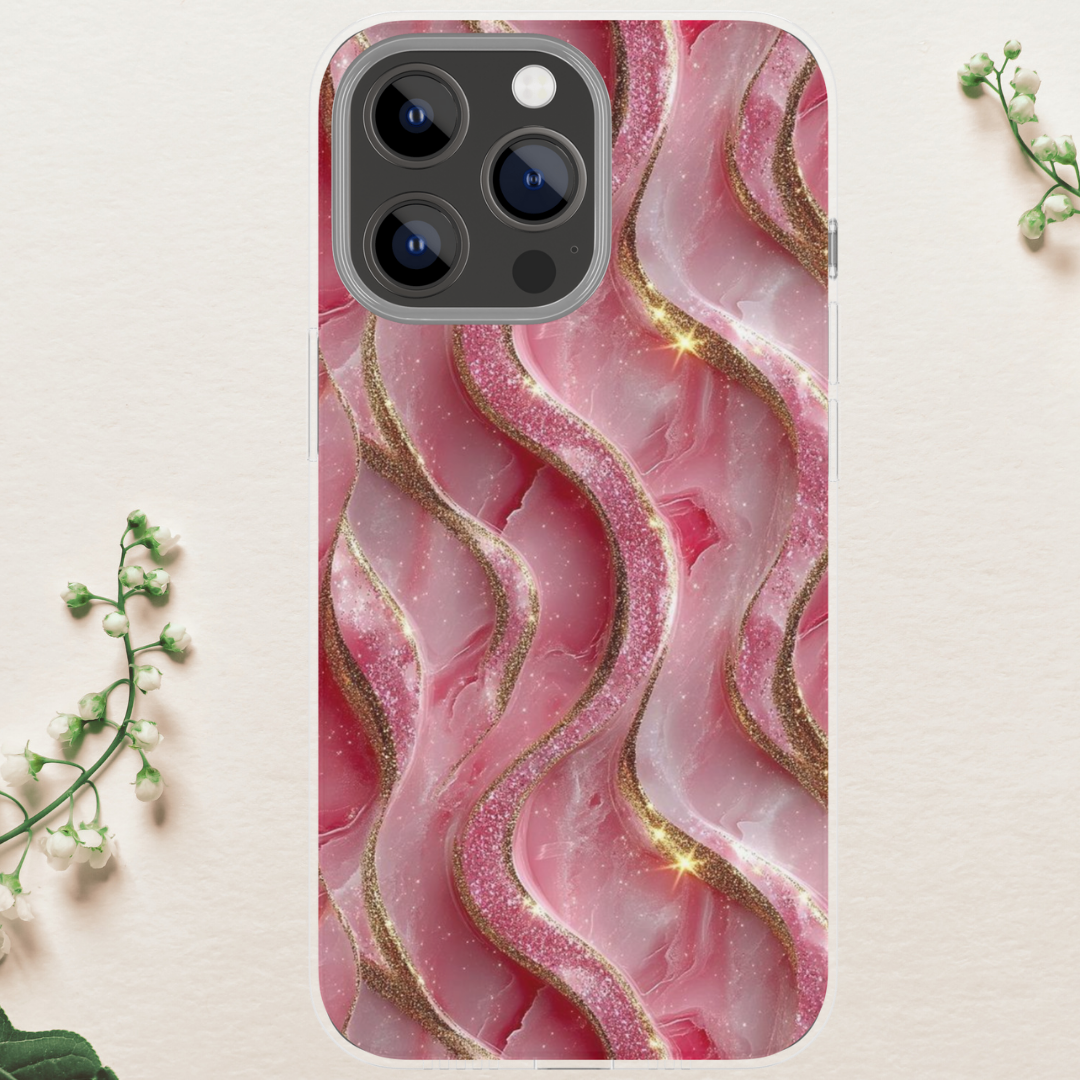 Pink Marble Case for iPhone 16, 15, 14, 13, 12, 11, Samsung Galaxy S24, S23 image 0