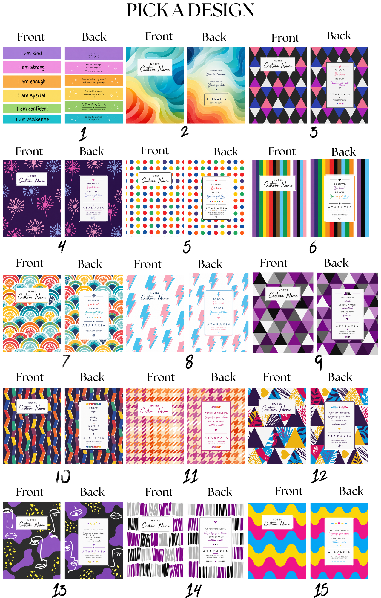 Personalized Pattern Notebook Collection | Custom Spiral Journals image 4