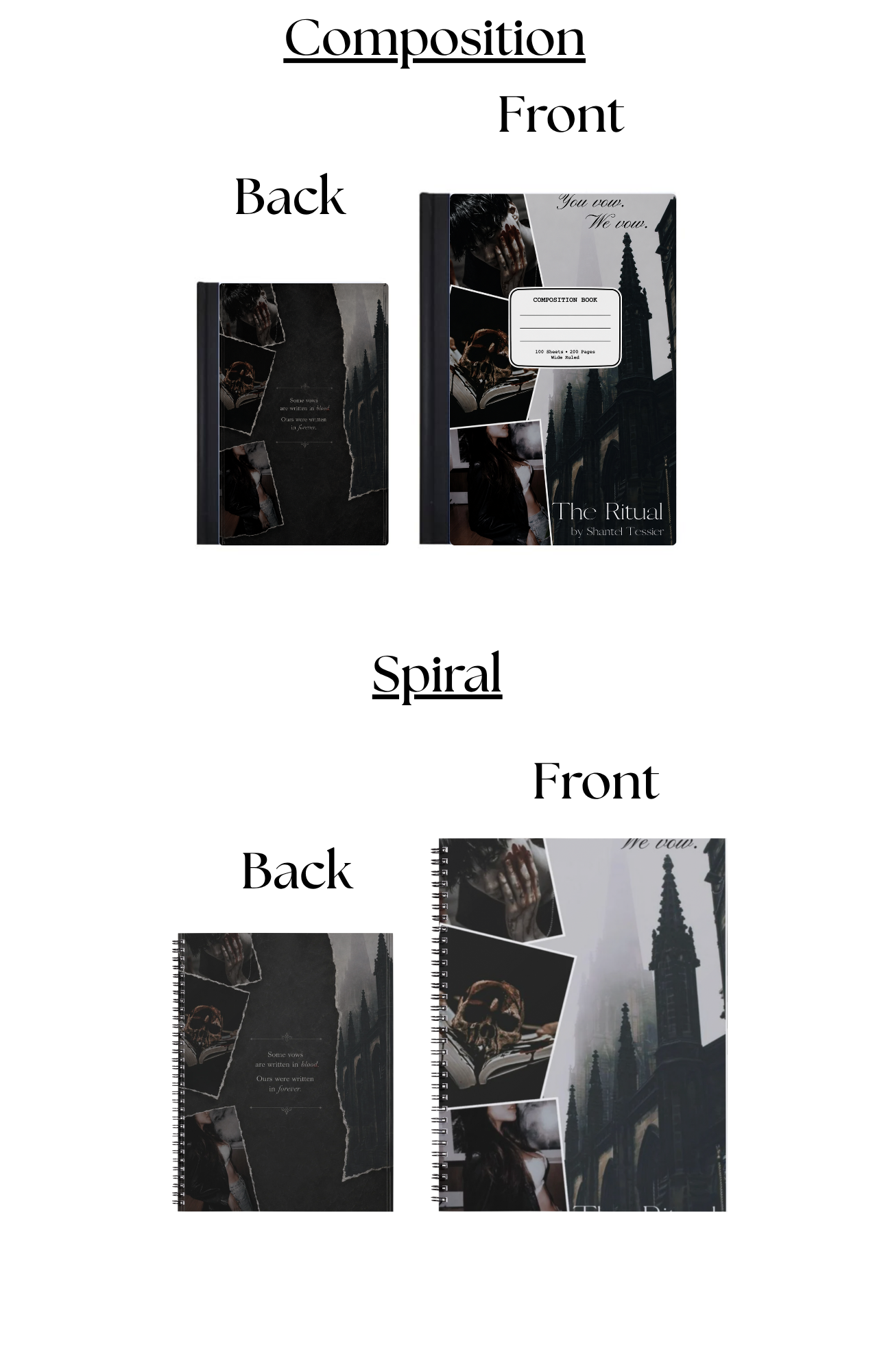 Dark Romance Inspired Notebook Collection the ritual | Gothic Bookish Journals