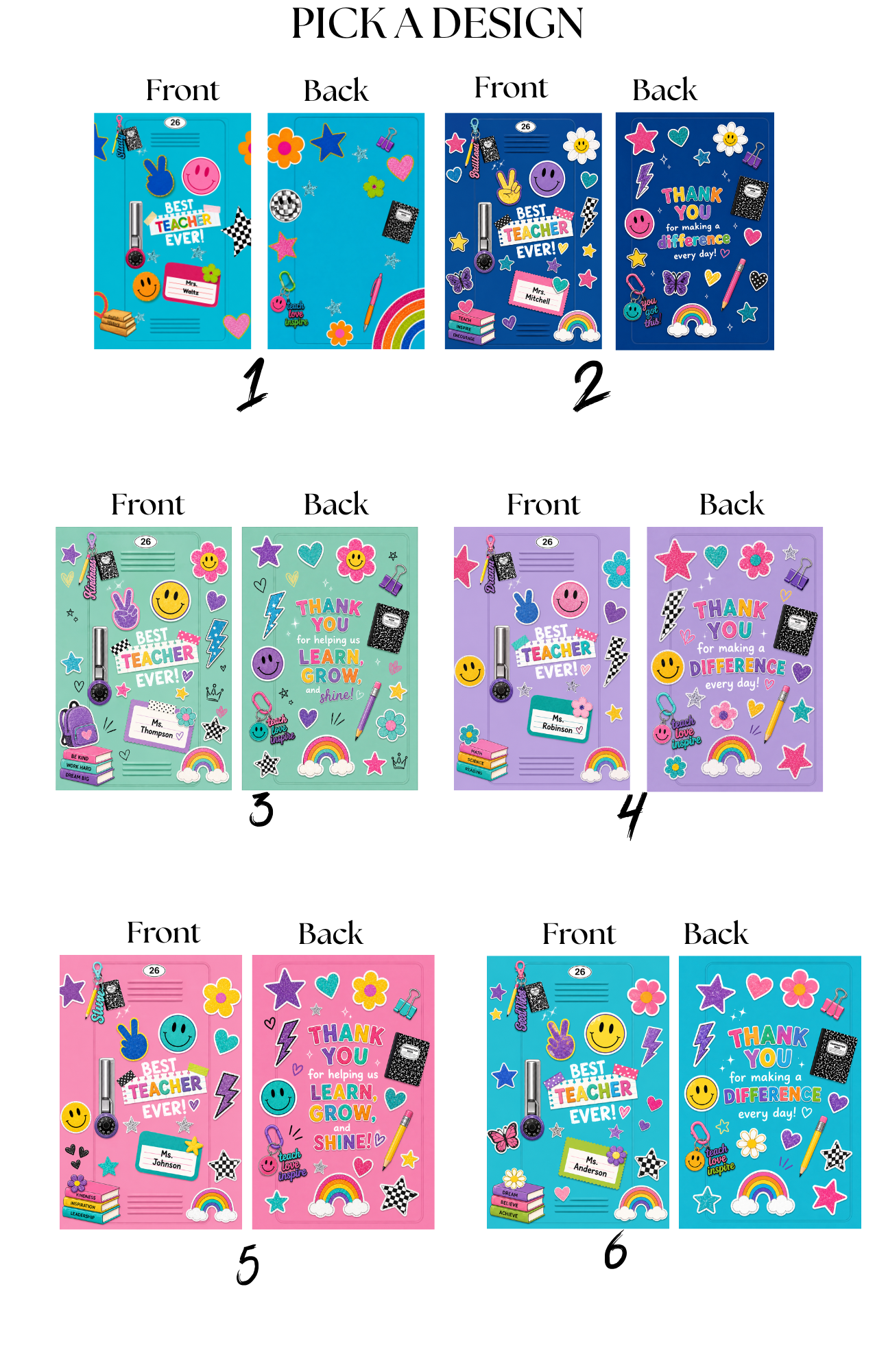 Personalized Best Teacher Notebook | Custom Teacher Appreciation Journal