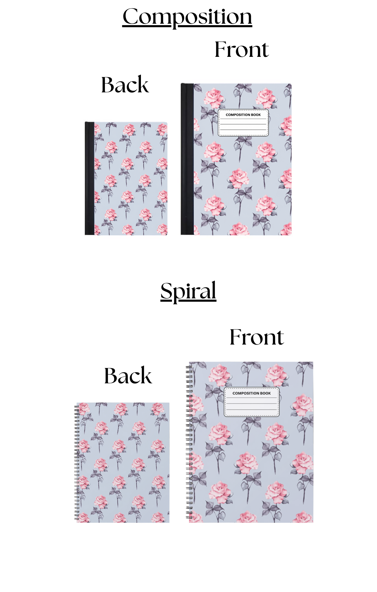 Floral Composition Notebook | Cute Flower Pattern Journal for School