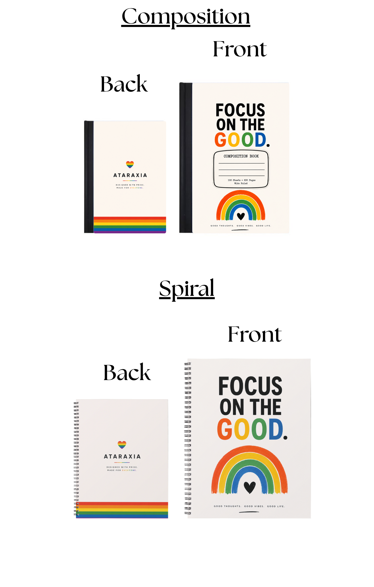 Minimalist Pride Notebook & Journal Collection | LGBTQ+ Rainbow Designs